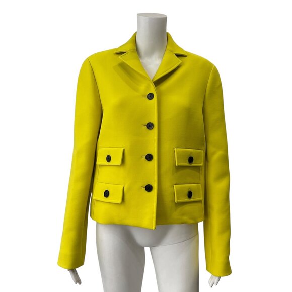Christian Dior 2022 Spring Yellow Single Breasted Wool Jacket size FR 42/10 - Picture 5 of 13
